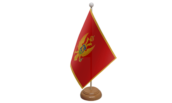 Montenegro Small Flag with Wooden Stand